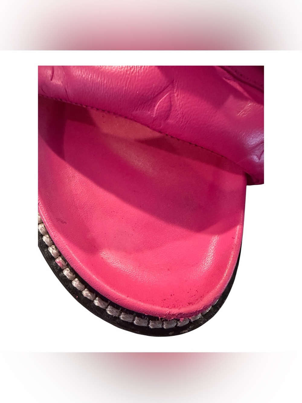Louis Vuitton Hot Pink Chain-Link Slide Sandals - Picture 3 of 15